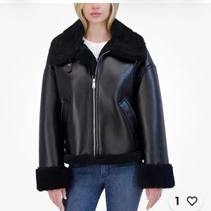 NWOT Laundry By Shelli Segal Black Leather Jacket